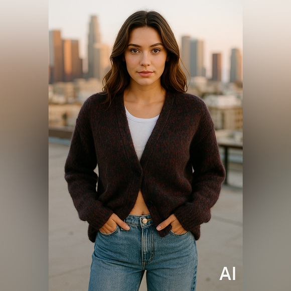 OBR Mohair Chunky Cardigan MultiColor Size Medium - Picture 1 of 17